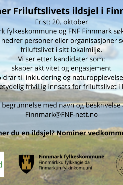Lenke til artikkel: Vi leter etter Friluftslivets ildsjel i Finnmark 2026