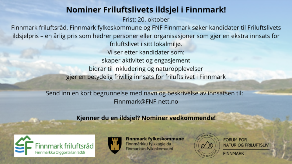 Lenke til artikkel: Vi leter etter Friluftslivets ildsjel i Finnmark 2026