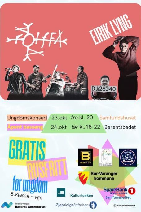 Lenke til artikkel: Gratiskonsert med Eirik Lyng,  Rolffa og DJ 28340 på Samfundshuset fredag 23. oktober kl 20.00