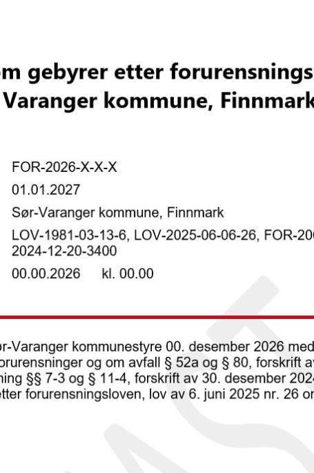 Lenke til artikkel: Høring - Forskrift om gebyrer etter forurensningsloven